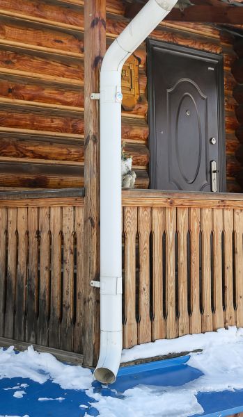 Porch Downspout Installation in Ithaca
